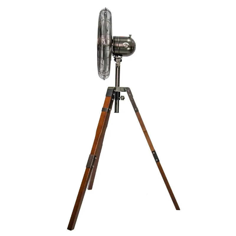 Ljustra 16 Inch Oscillating Stand Fan with Wood Tripod Legs Vintage Style