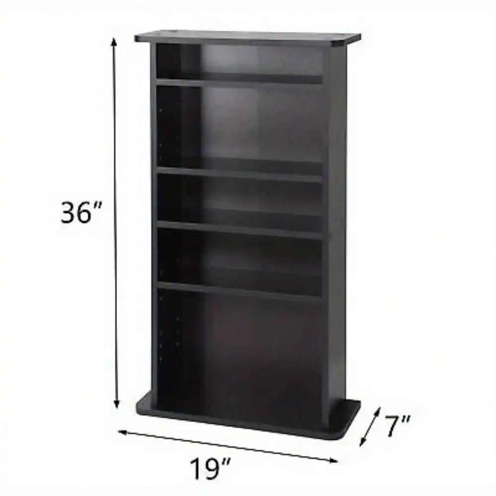 Media Storage Cabinet Organizer for DVDs Games Movies Adjustable Shelves