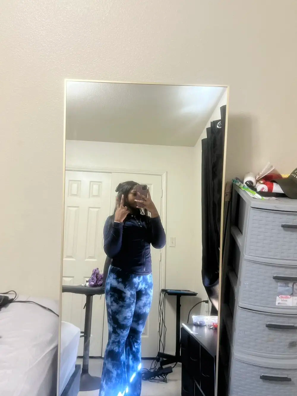 Ljustra Full Length Floor Mirror 65x24 Framed Black Metal Standing Mirror