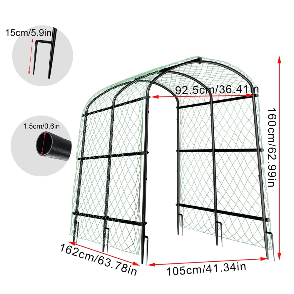 U-Shaped Metal Garden Trellis Support Frame for Climbing Plants