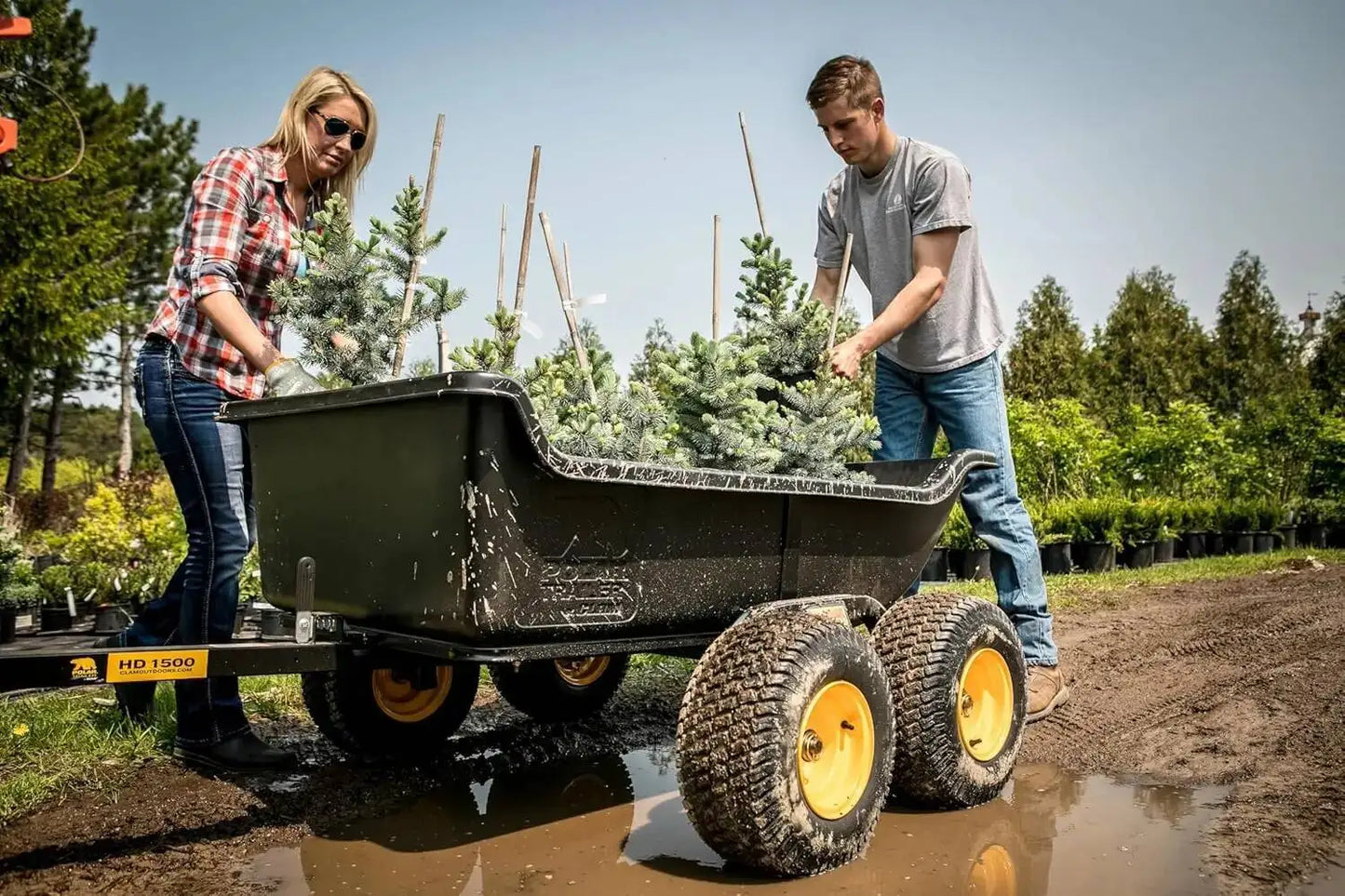 Heavy-Duty ATV UTV Utility Trailer 1500 lb Capacity for Ice Fishing