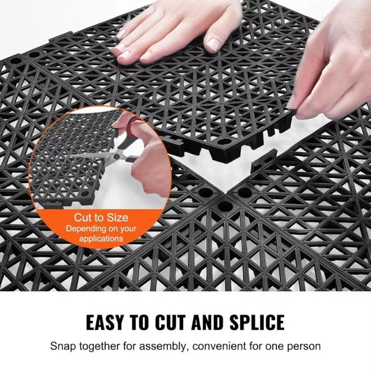 Interlocking Tile 50PCS Non-Slip Drainage Mat for Bathroom Kitchen Pool