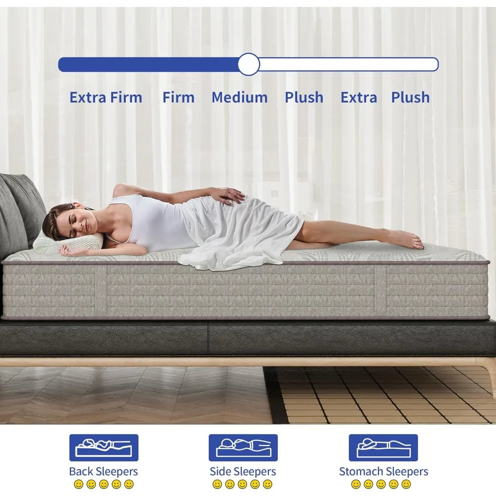 Ljustra Twin XL Memory Foam Mattress 12 Inch Medium Firm Feel