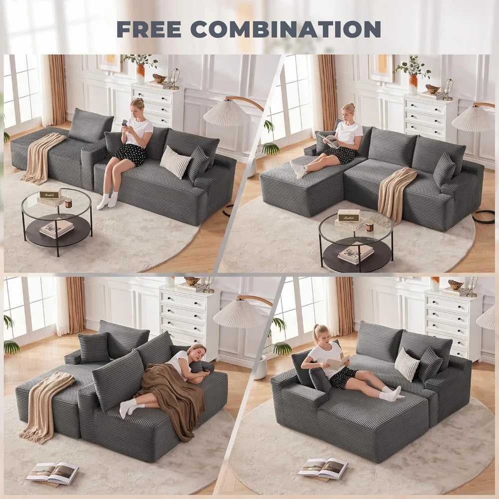Ljustra Cloud Sectional Couch Modular Sofa Deep Seat Boneless Sofa