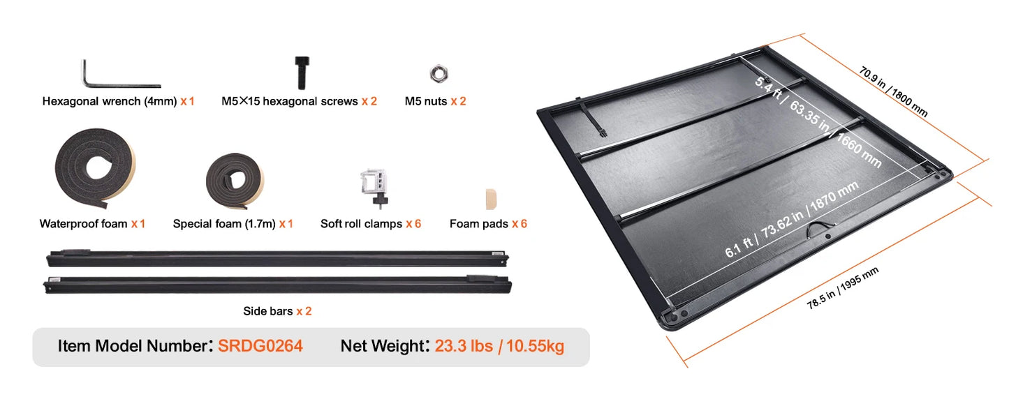 SucceBuy Roll Up Truck Bed Cover for 2009-2024 Ford F-150 5.5ft