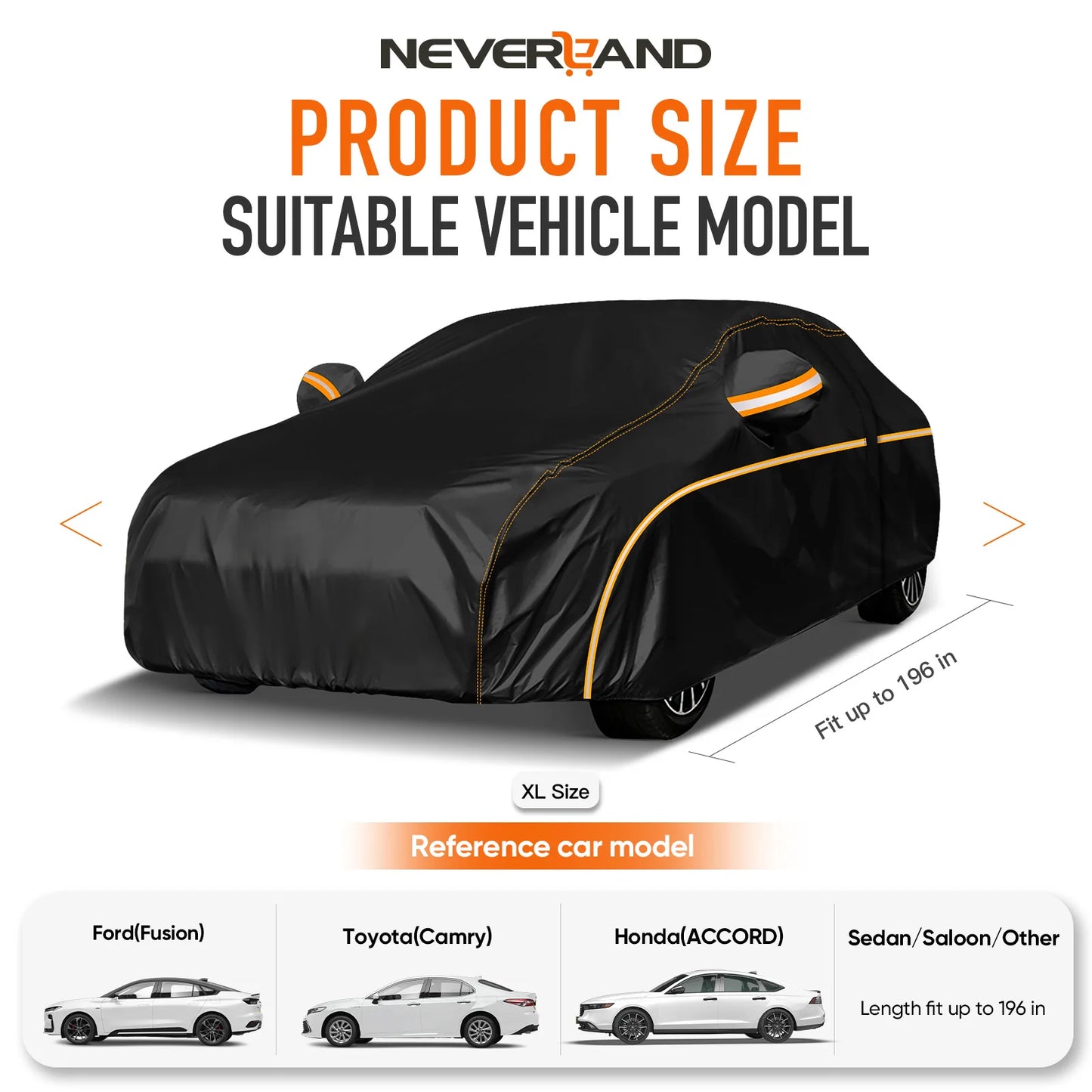 Car Cover Waterproof UV Protection Black 210D for BMW 325i 328i