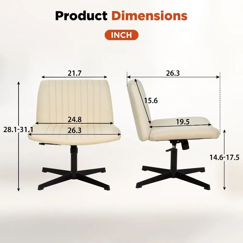 Criss Cross Armless Office Chair Modern Height Adjustable Desk Chair