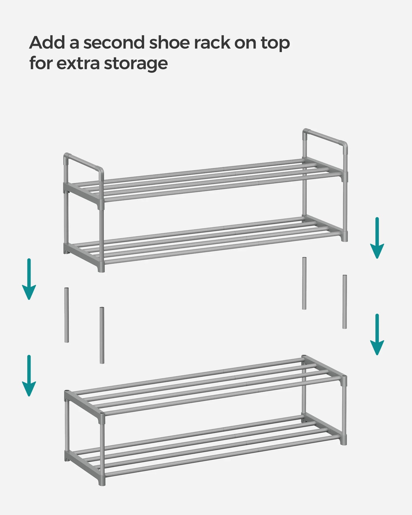 Ljustra 2-Tier Shoe Rack Organizer Metal Storage Shelf for 10 Pairs