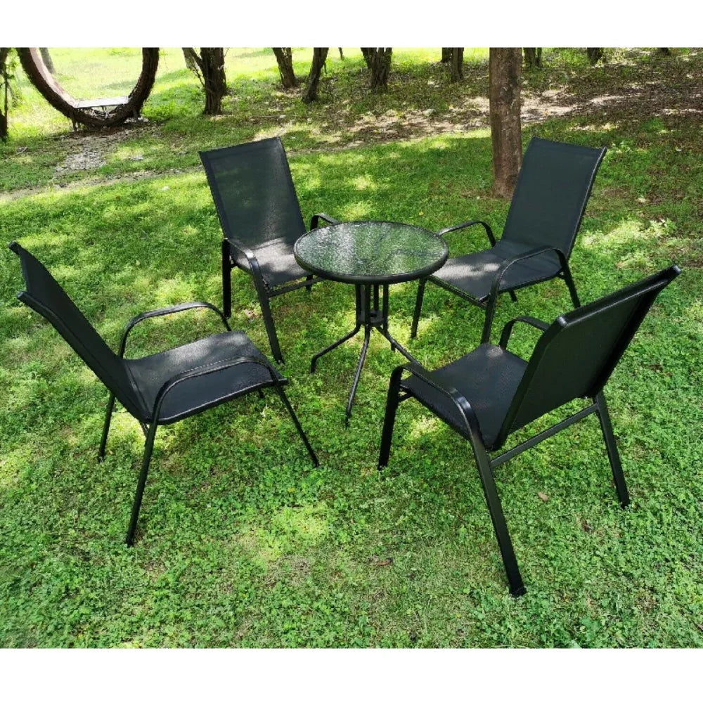 4PCS Outdoor Garden Chairs Folding High Back Patio Camping Seating