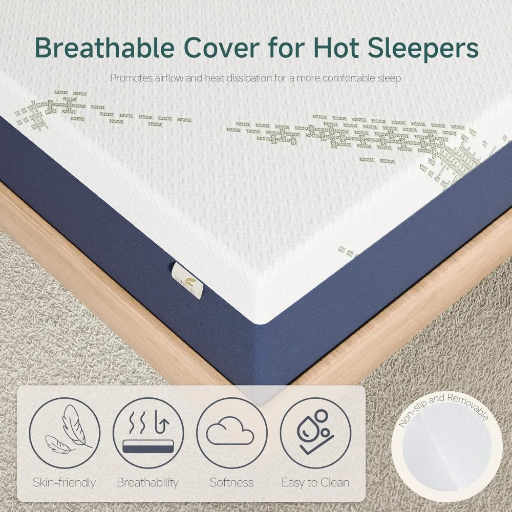 Ljustra 10 Inch Queen Gel Memory Foam Mattress Bed in a Box Medium Firm