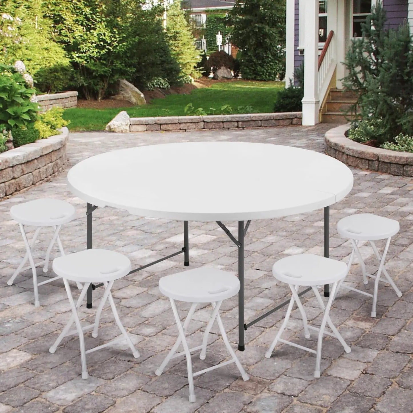 5Ft Round Folding Table Indoor Outdoor Dining Picnic Wedding Party