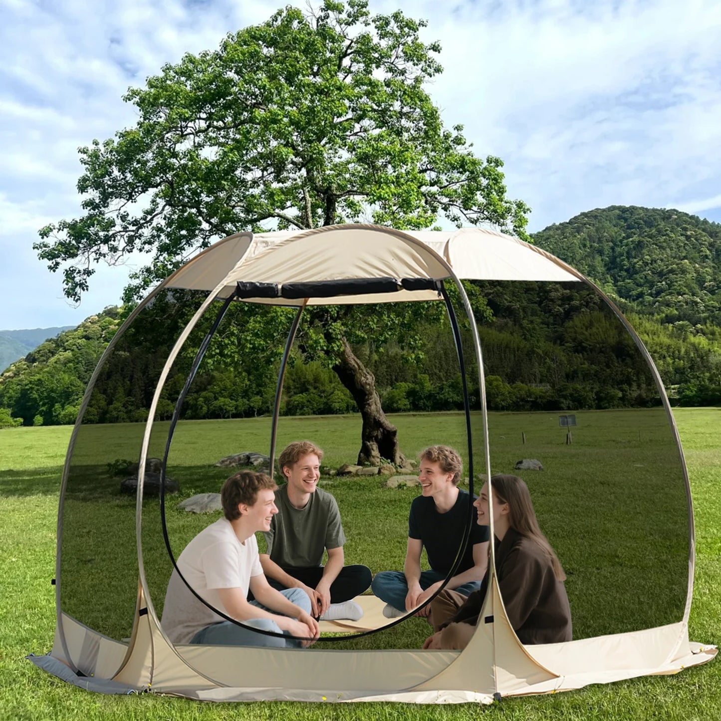 Ljustra Pop Up Party Tent 4-6 Person Pavilion Screen Camping Canopy