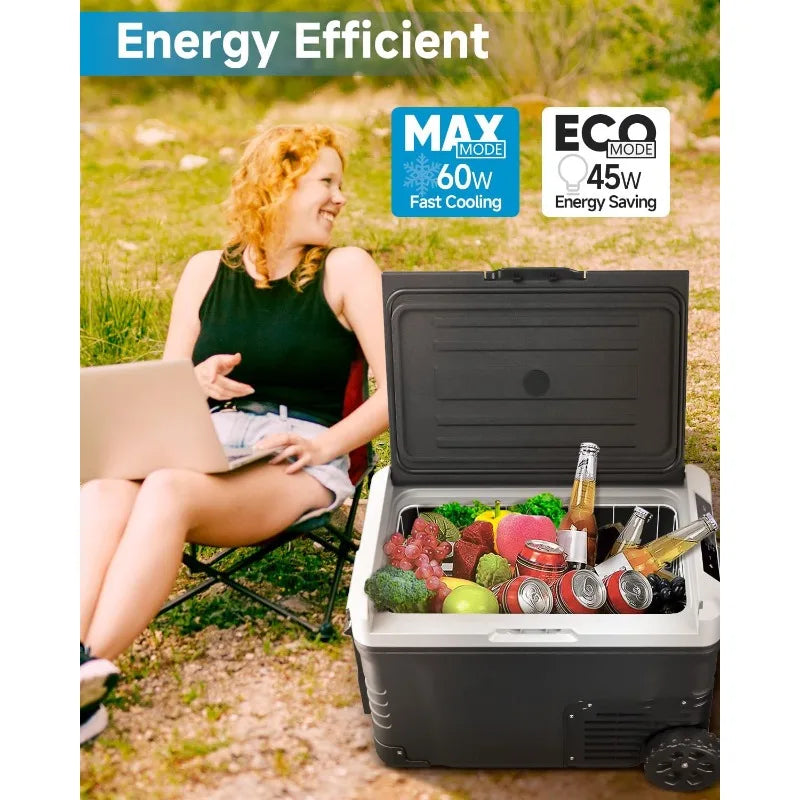 Ljustra Car Fridge Portable 53 Quart Electric Cooler 12V 110V 240V