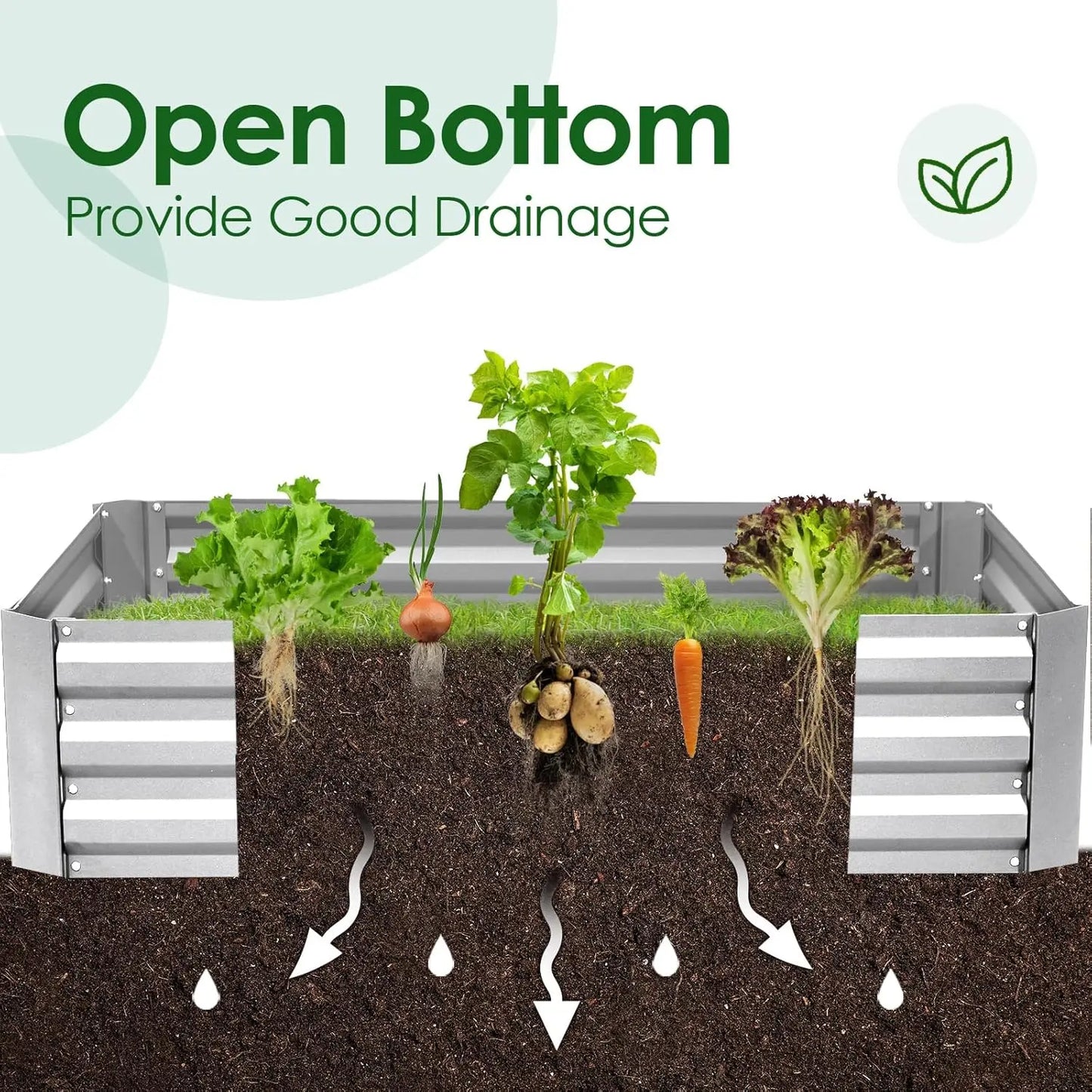 Raised Garden Bed Outdoor Galvanized Metal Planter Mini Greenhouse Kit