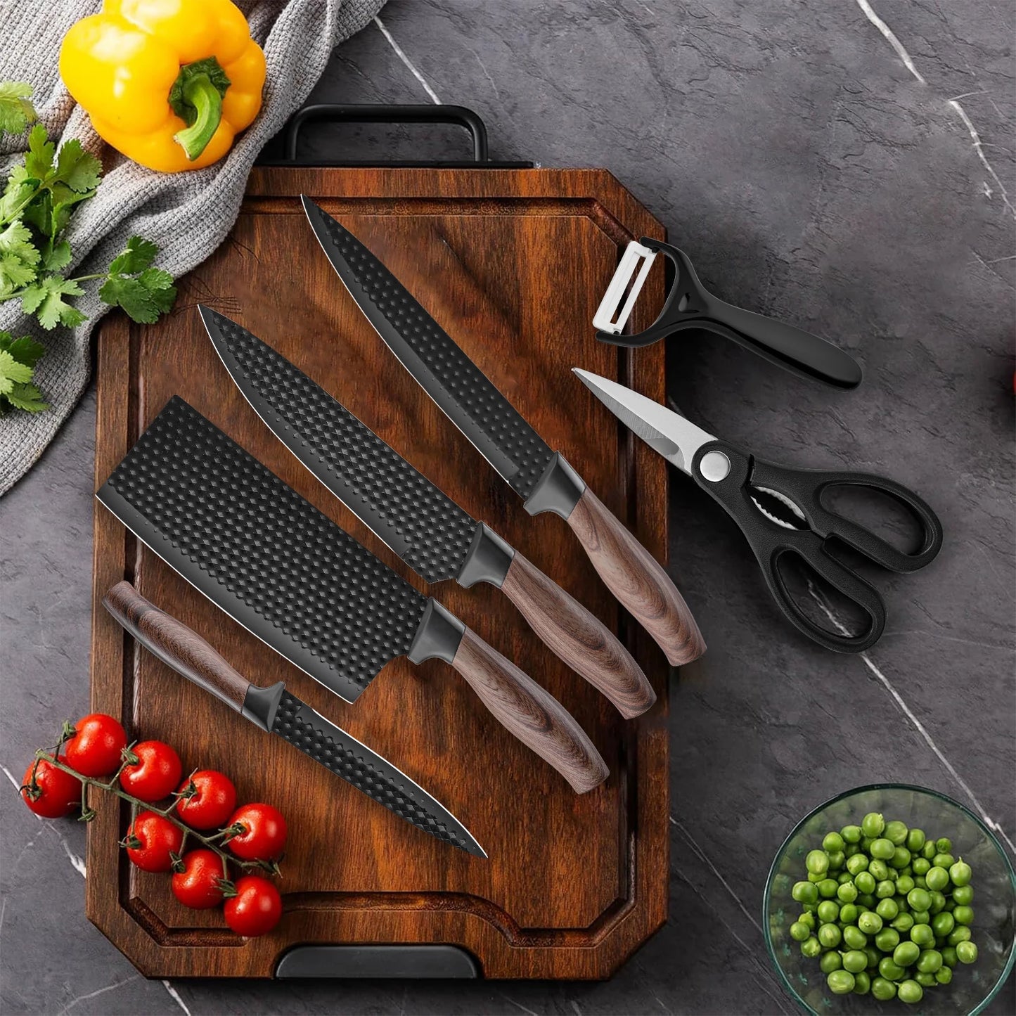 Ljustra Professional 6-Piece Kitchen Knife Set High Carbon Stainless Steel