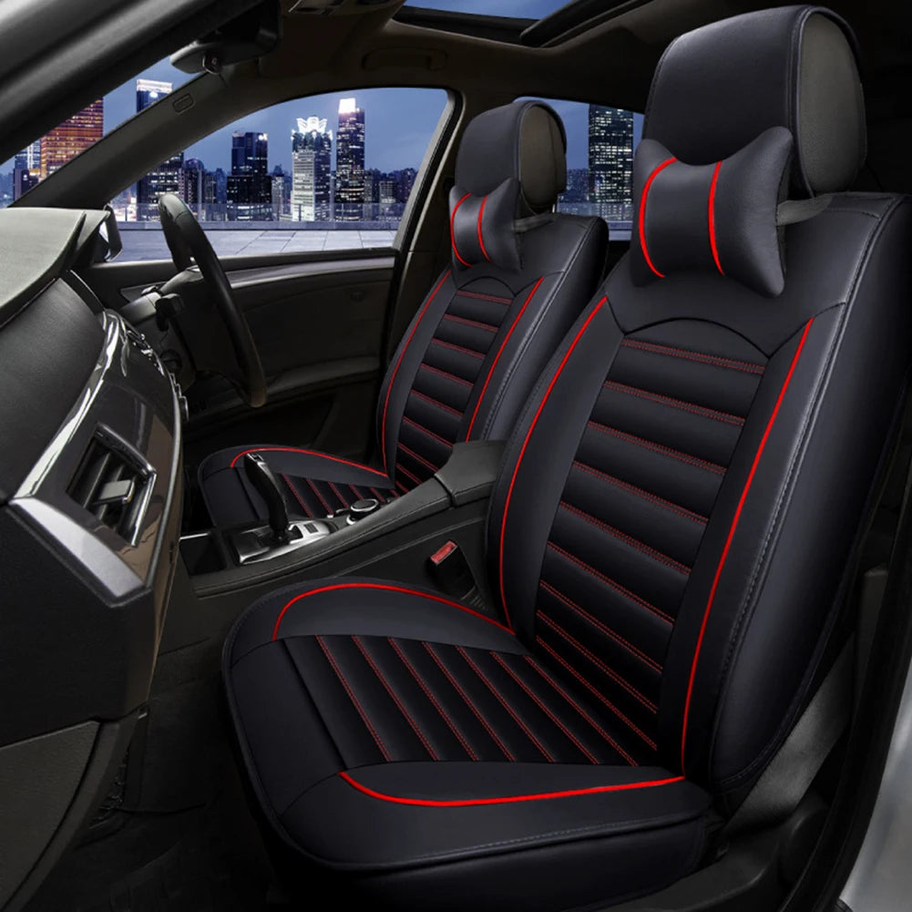 Full Set Universal Car Seat Covers Soft Breathable Leather Protector