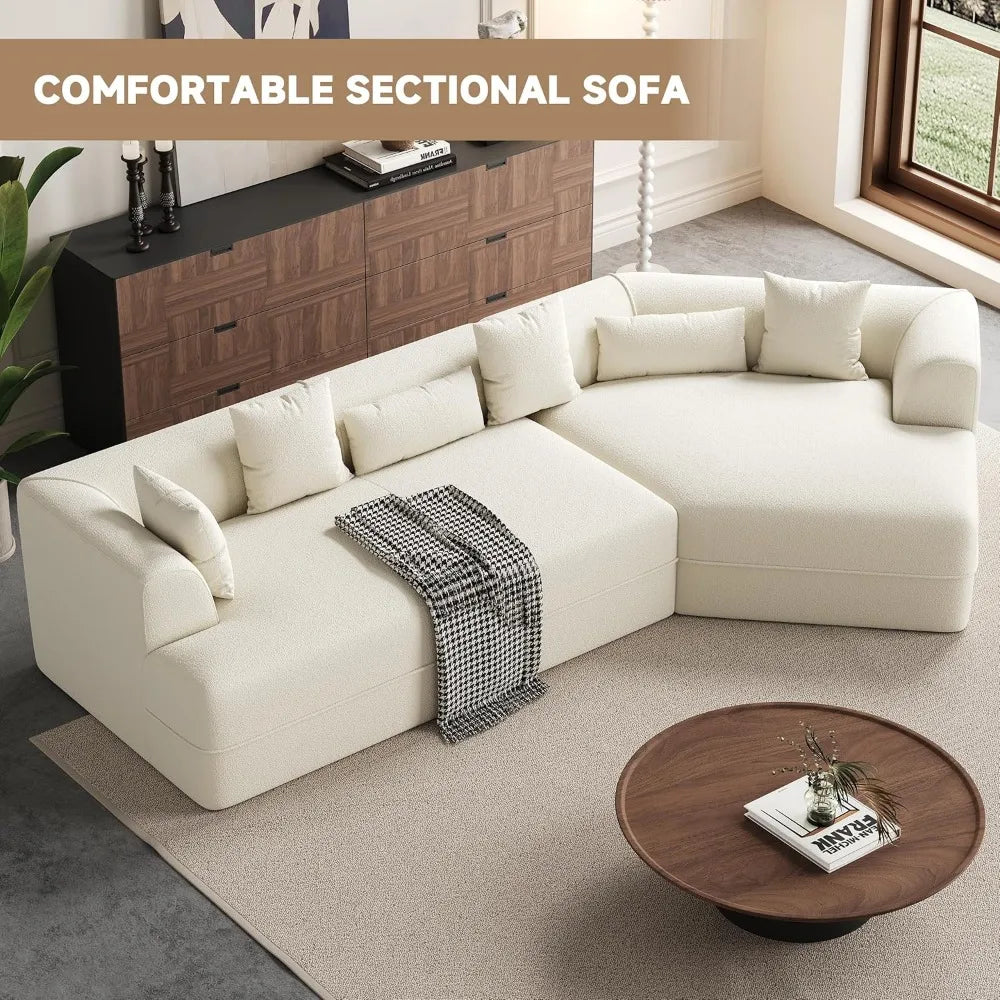 Ljustra Cloud Sectional Couch L-Shape Modular Sofa Chaise Upholstered Living Room Bedroom