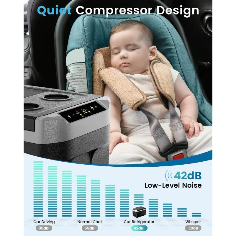 Ljustra 12V Refrigerator 22QT Electric Cooler Portable Freezer Camping Travel