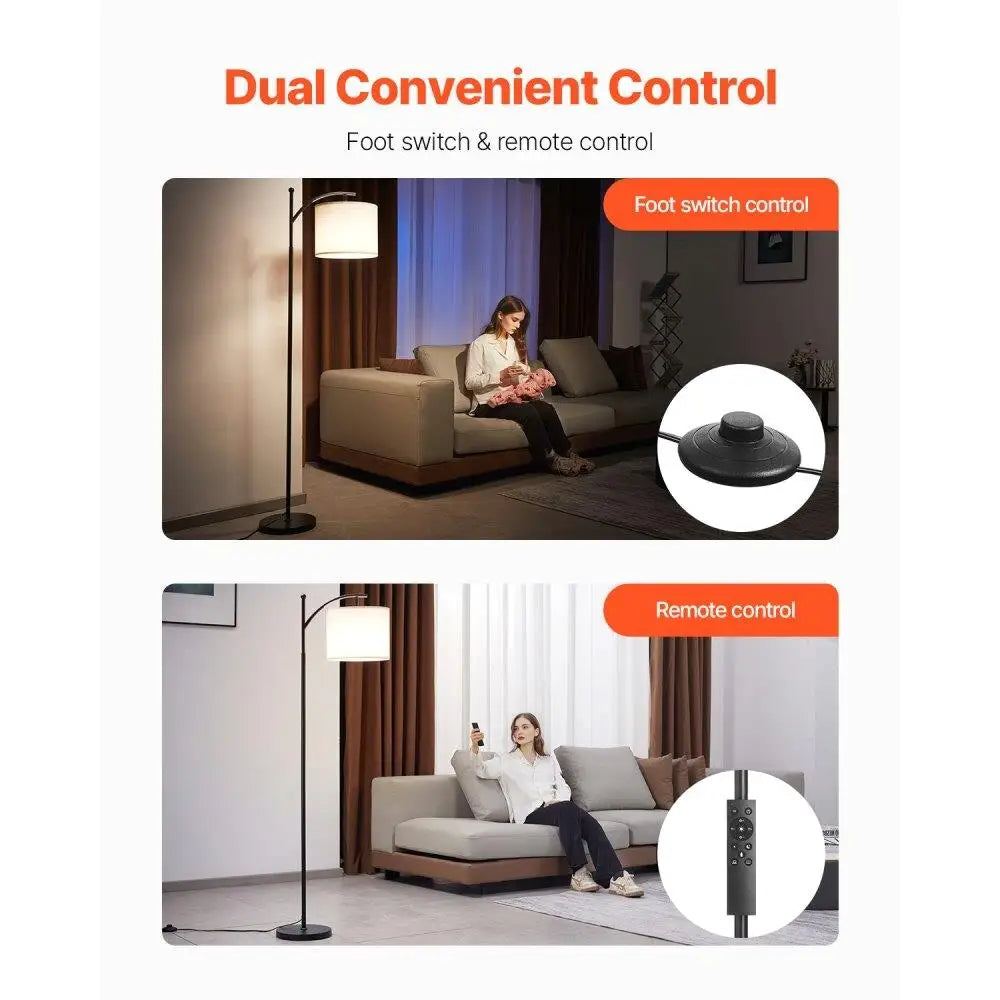 Dimmable Floor Lamp with Remote Control Adjustable Color Temperature
