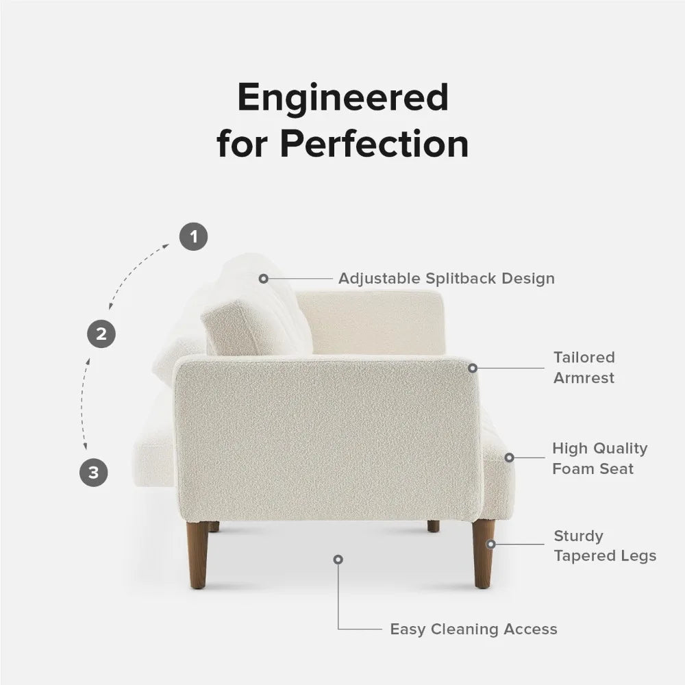 Ljustra 76.8" Modern Couch Sleeper Futon Loveseat Living Room