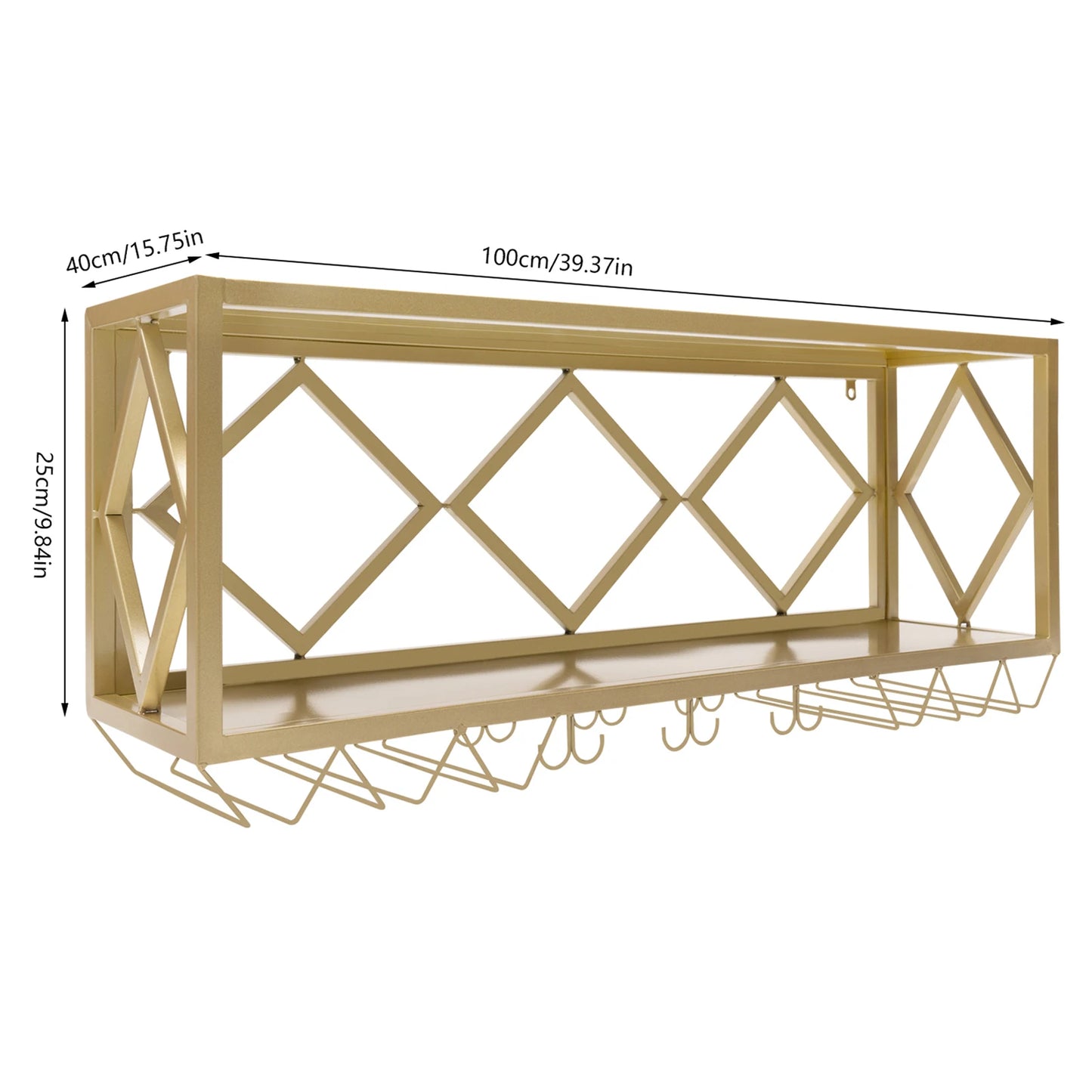 Sturdy Wall Mounted Wine Rack for Home Kitchen Commercial Use