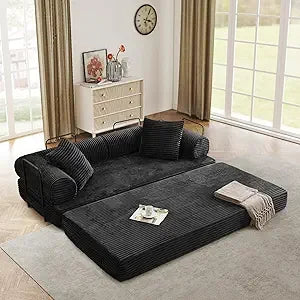 Ljustra Modular Convertible Sofa Bed Plush Corduroy King Size