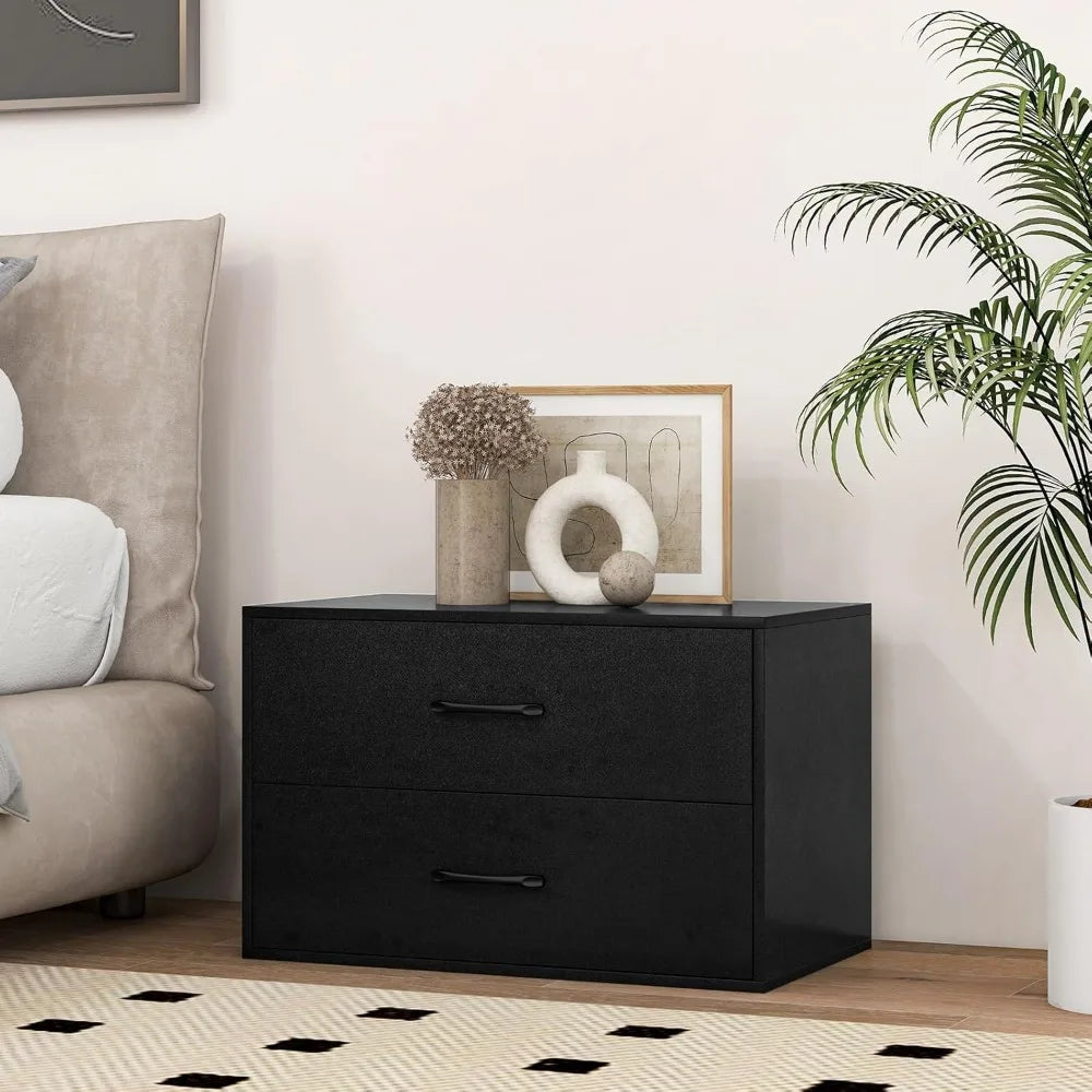 Ljustra 2 Drawer Stackable Dresser Horizontal Storage Cabinet with Metal Handle