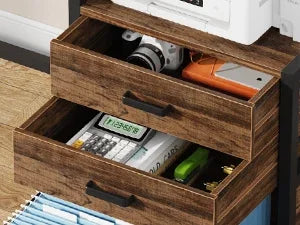 Ljustra 63 Inch Ergonomic Computer Desk with File Drawer Cabinet