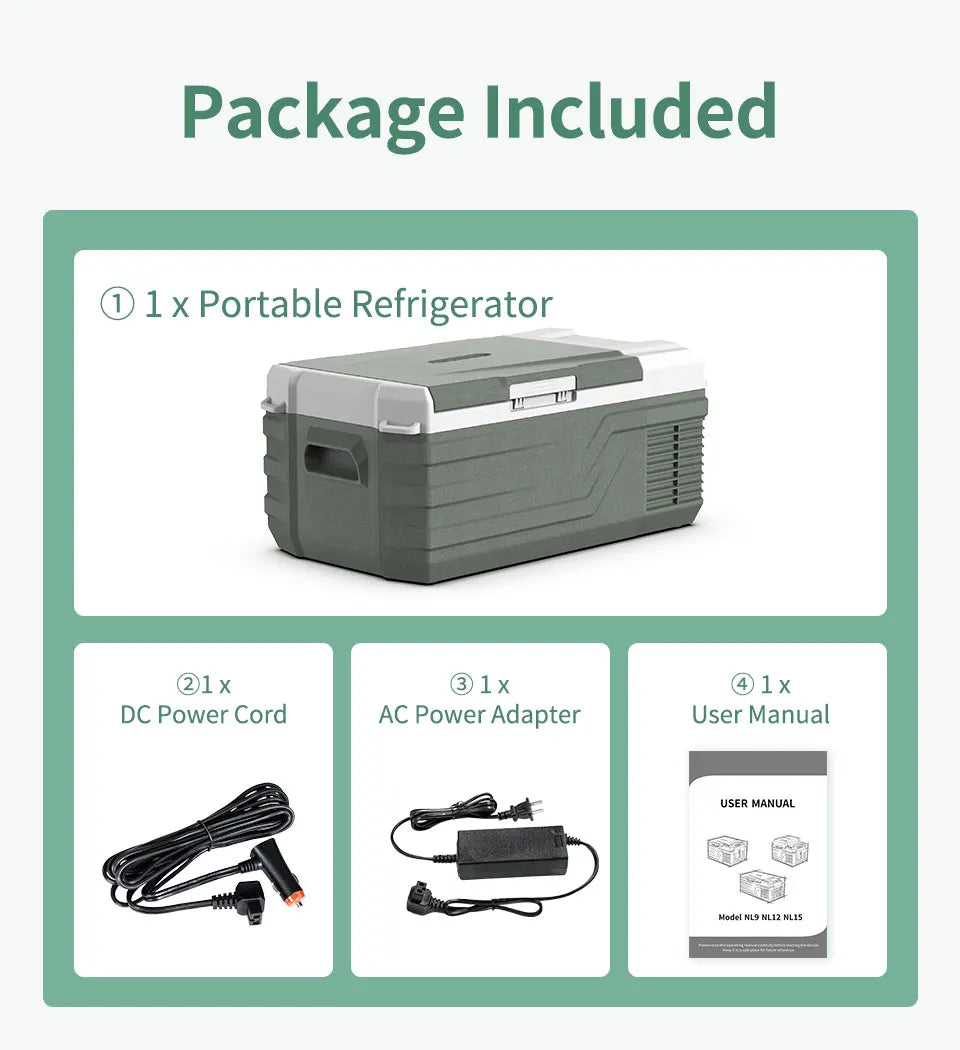 Ljustra 15L Portable Car Refrigerator Mini Fridge Freezer 12V DC Cooler