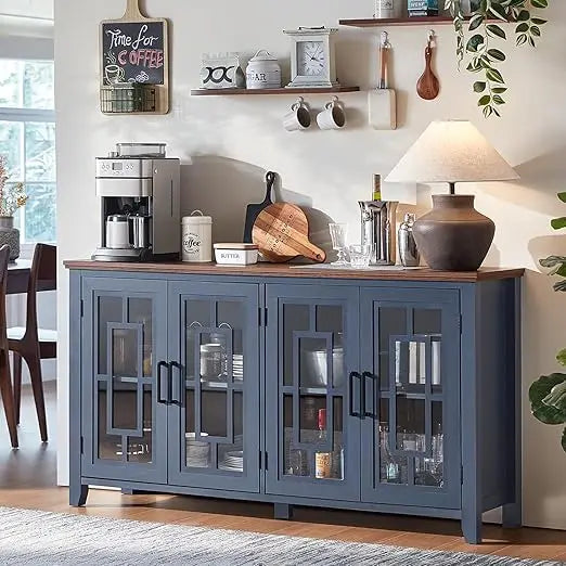 Large Sideboard Buffet Cabinet 63" Farmhouse Kitchen Storage Bar