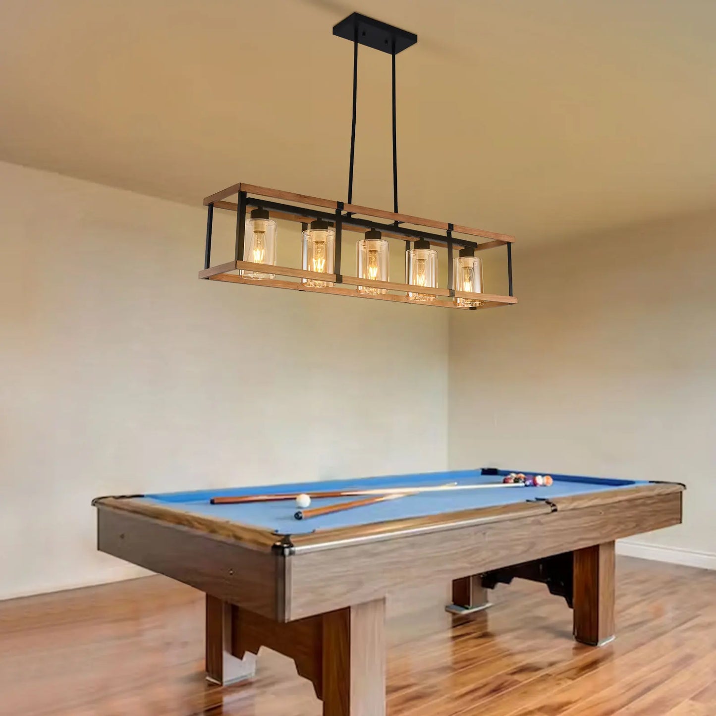 5-Light Farmhouse Chandelier Industrial Style for Dining Room Kitchen