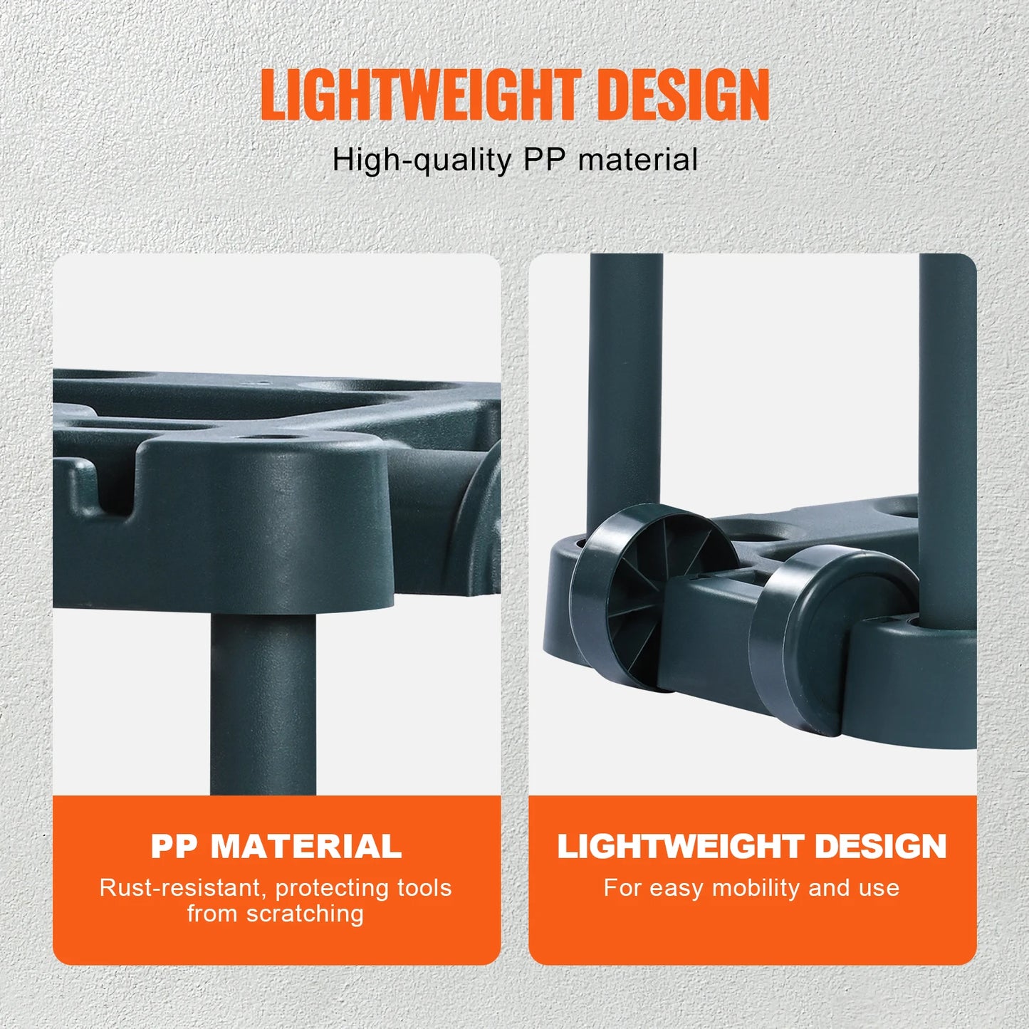 Ljustra 10 Slot Garden Tool Organizer Rack Storage Stand for Garage