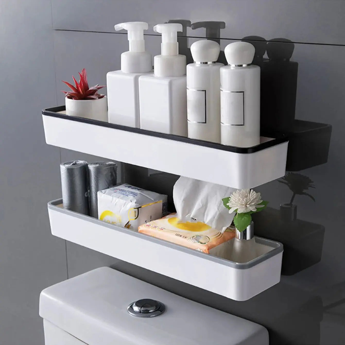 Multifunctional Wall Hanging Toilet Storage Cabinet Organizer Shelf Rack