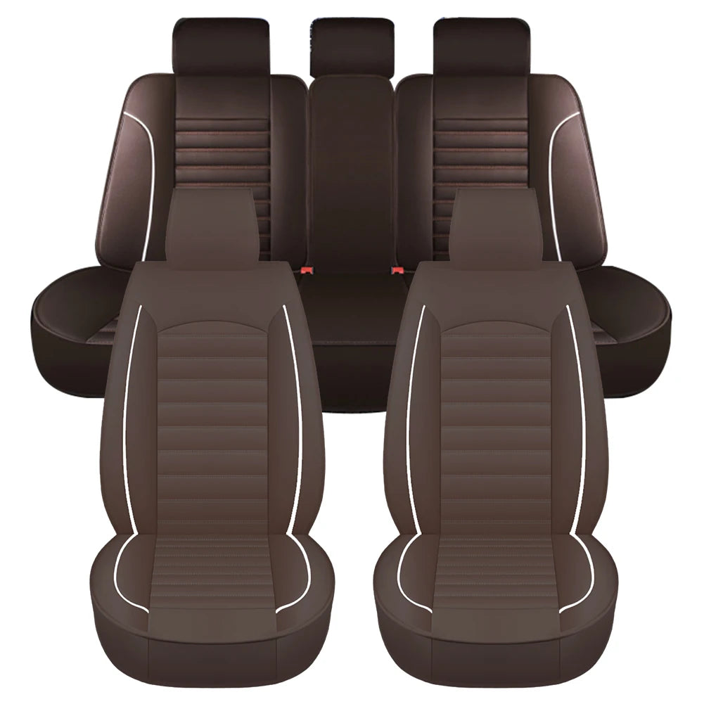 Full Set Leather Car Seat Covers Universal Breathable Vehicle Protection
