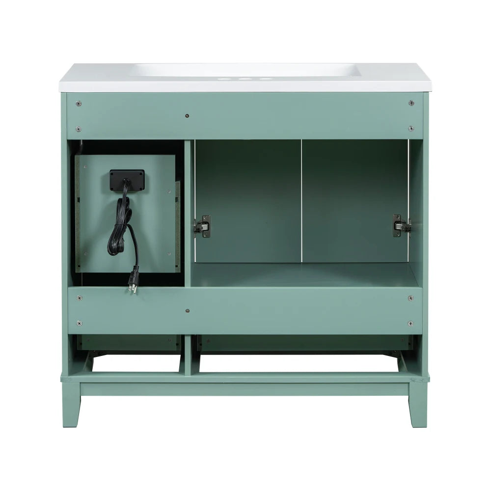 36 Inch Modern Bathroom Vanity with USB Charging and Ample Storage