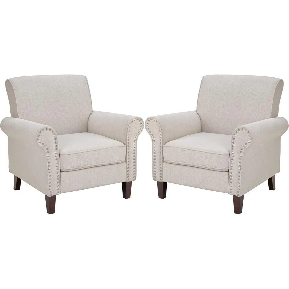 Comfy Accent Chair Mid Century Modern Fabric Living Room Reading Chair