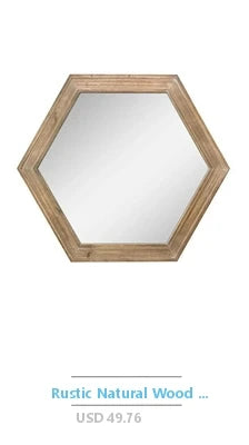 Rustic Wood Frame Wall Mirror 24x36 Handcrafted Wall Mounted Decor