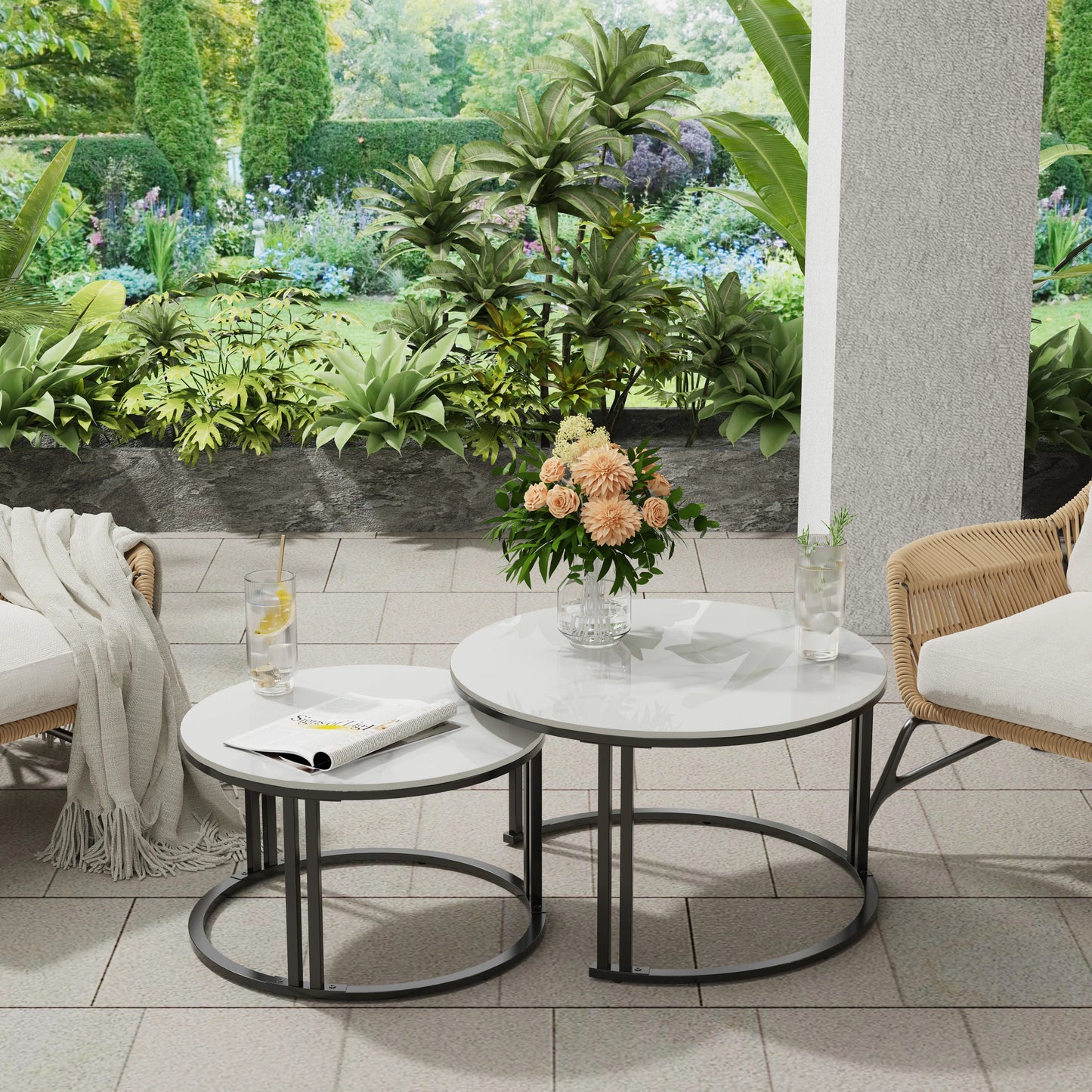 Wisfor Modern Nesting Coffee Table Set of 2 for Living Room Apartment