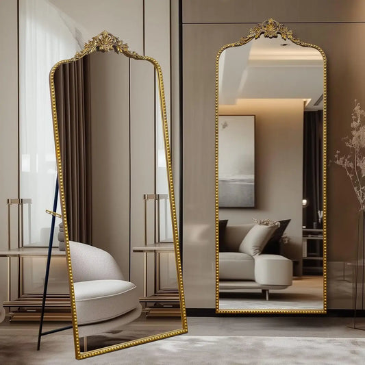 Antique Vintage Ornate Baroque Full Length Floor Mirror Free Standing