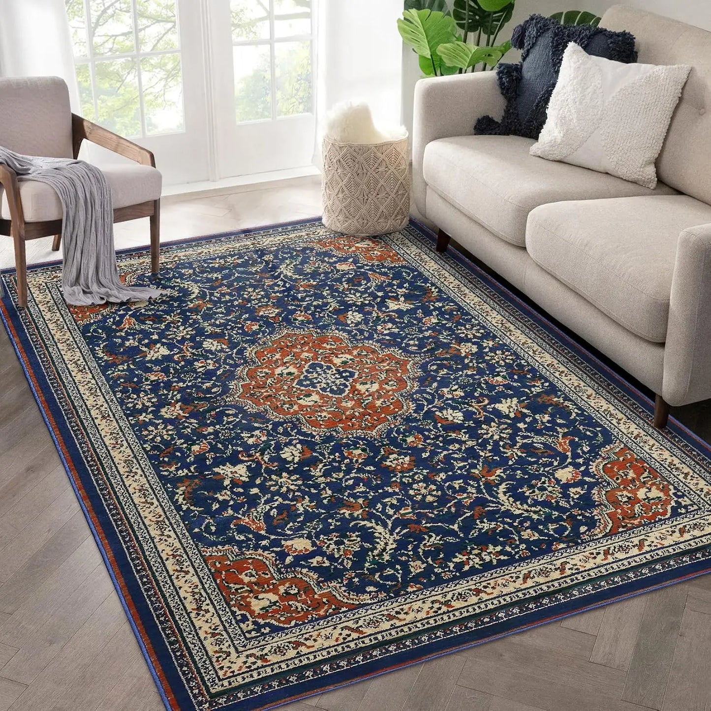 Monaco Collection Runner Rug Boho Chic Medallion Design Easy Care