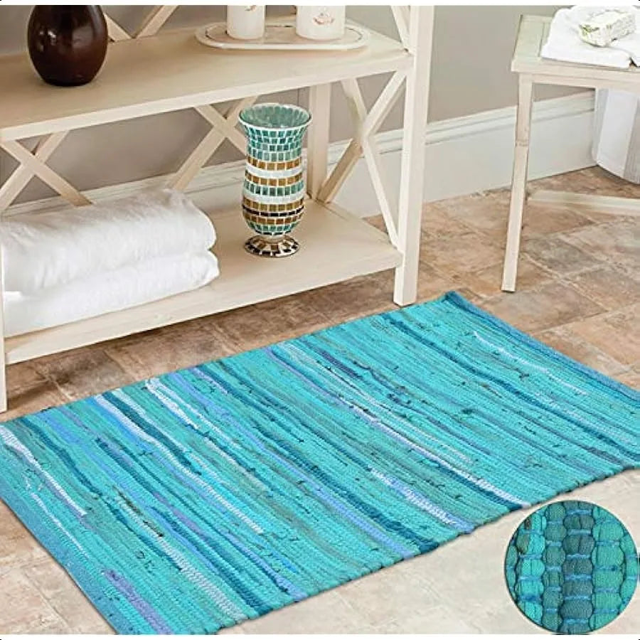 Ljustra Rug Area Rug Multicolour Chindi 2x3 Ft Reversible Washable