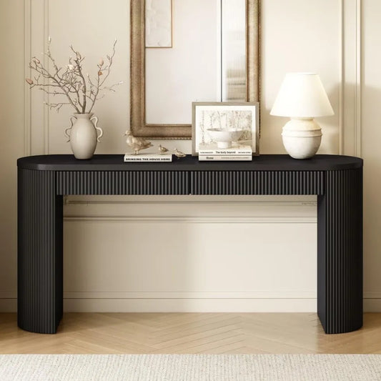 Sophisticated Console Table with Pine Veneer for Entryway Living Room