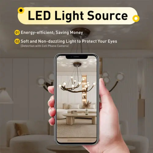 Vintage Rustic Tree Branch Glass Ball Chandelier Nordic Hanging Lamp