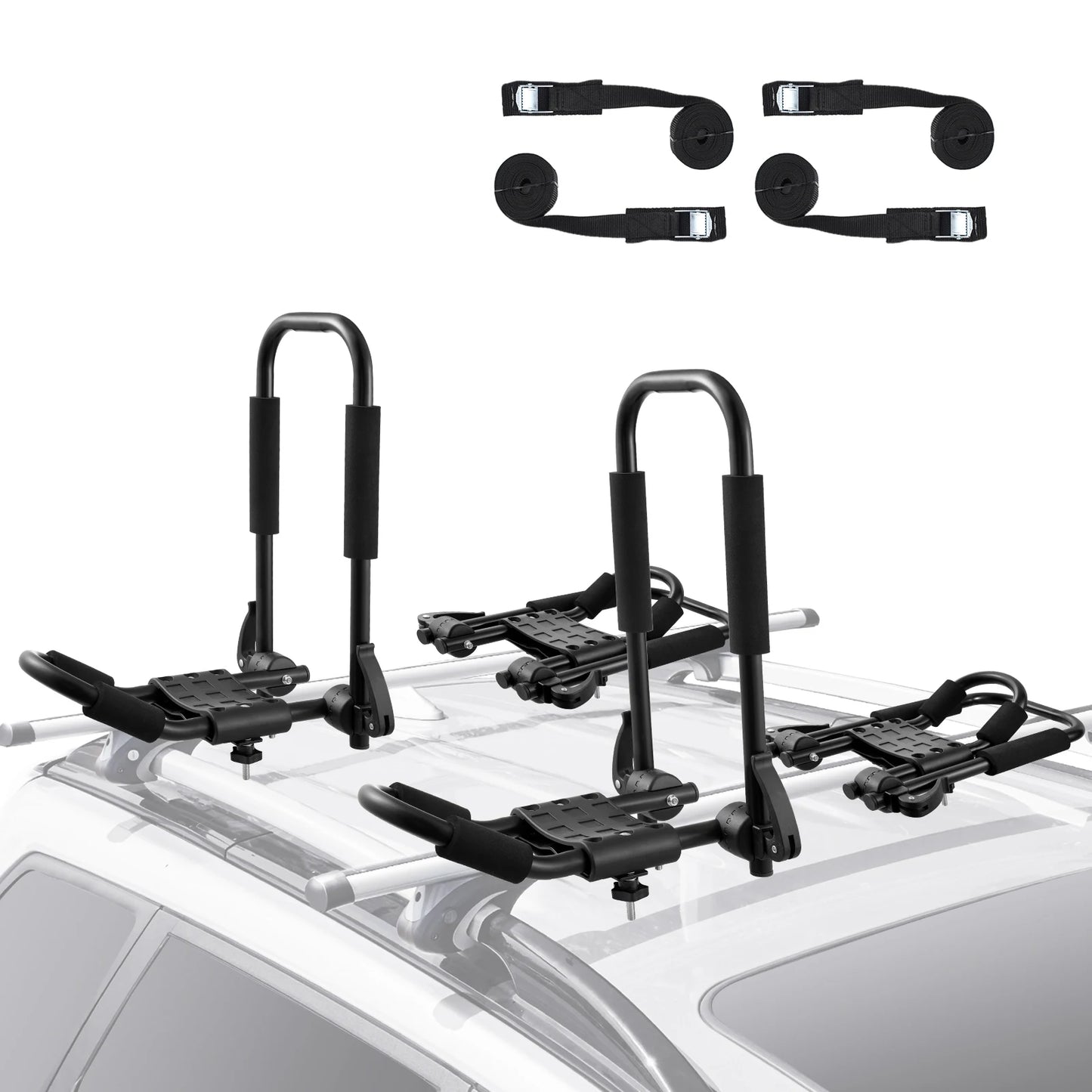 Ljustra J-Bar Kayak Roof Rack 2 Pairs Folding Carrier for Kayaks Canoes