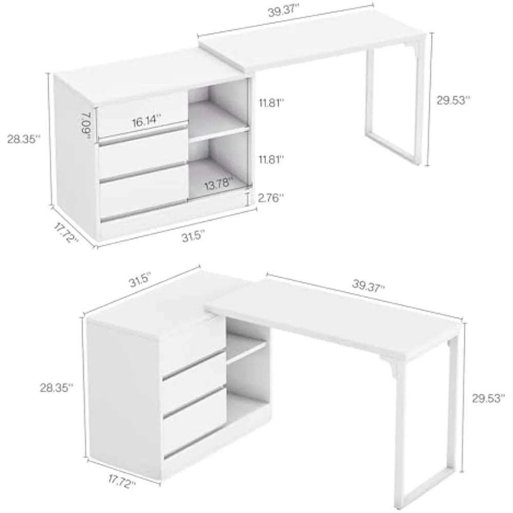 L-Shaped Computer Desk with Storage Modern Office Furniture
