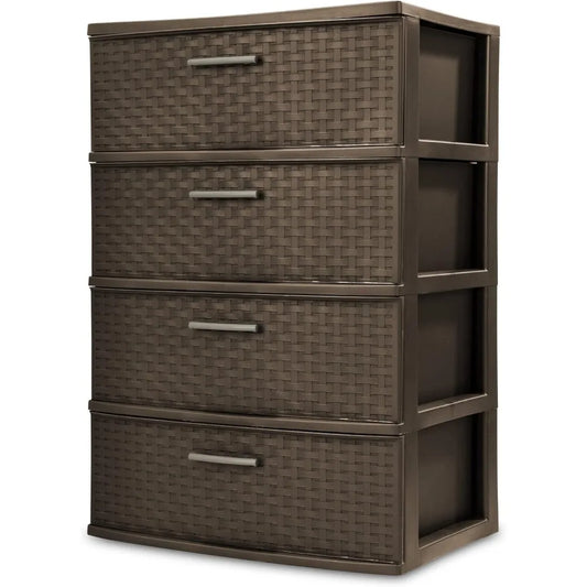 Ljustra Wide Weave Tower 4 Drawer Storage Organizer Unit