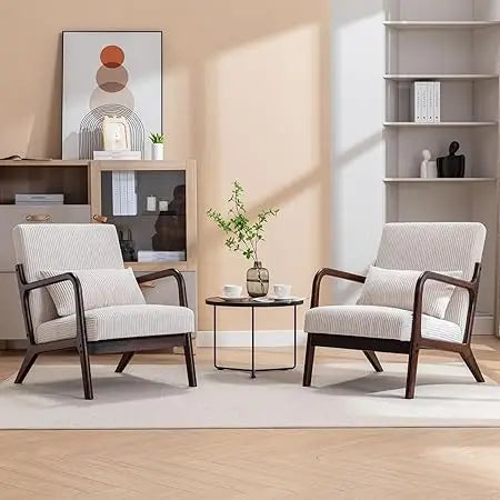 Mid Century Modern Accent Chair Corduroy Upholstered Reading Chair