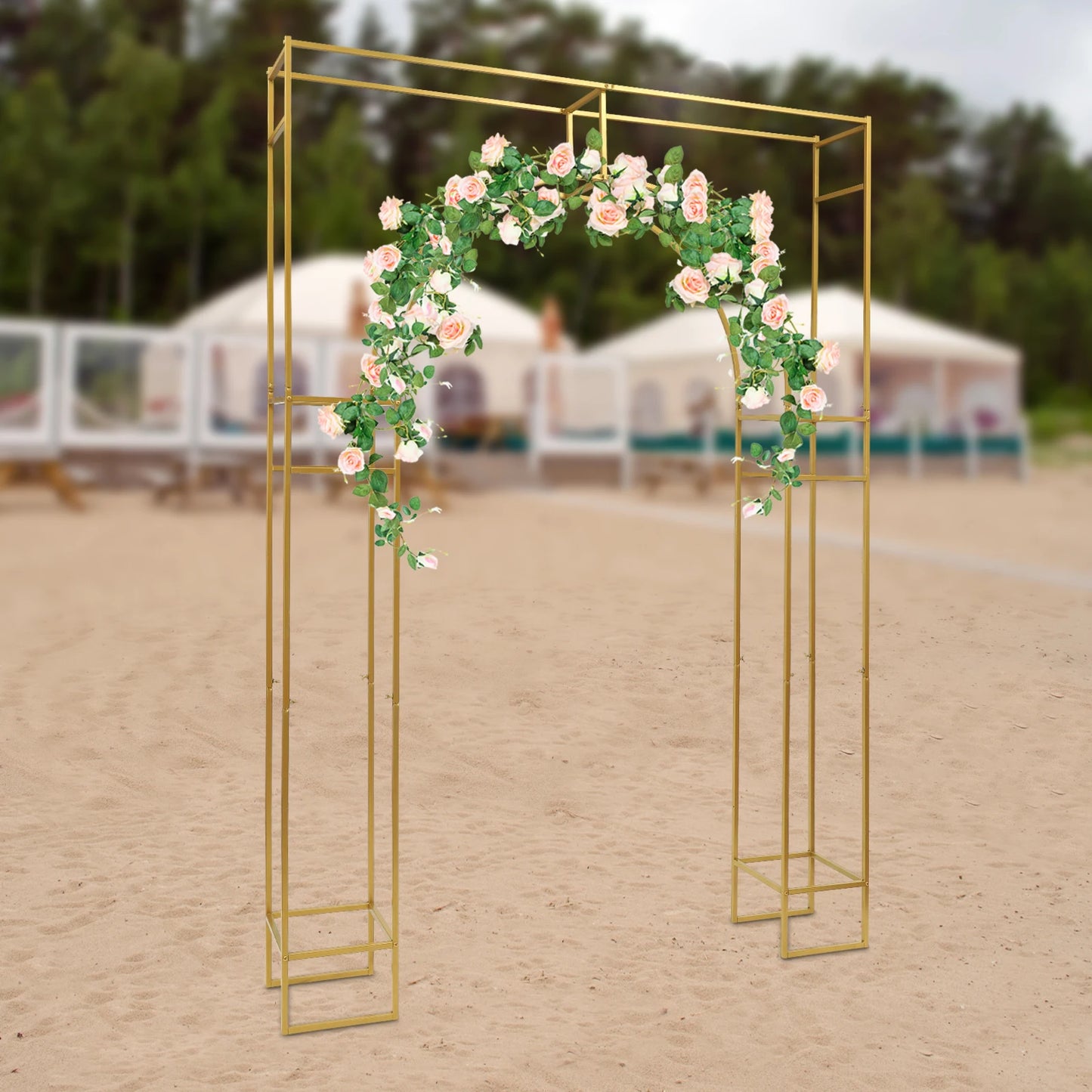 Wedding Arch Backdrop Stand 7.8x5.9ft Ceremony Balloon Garden Arbor