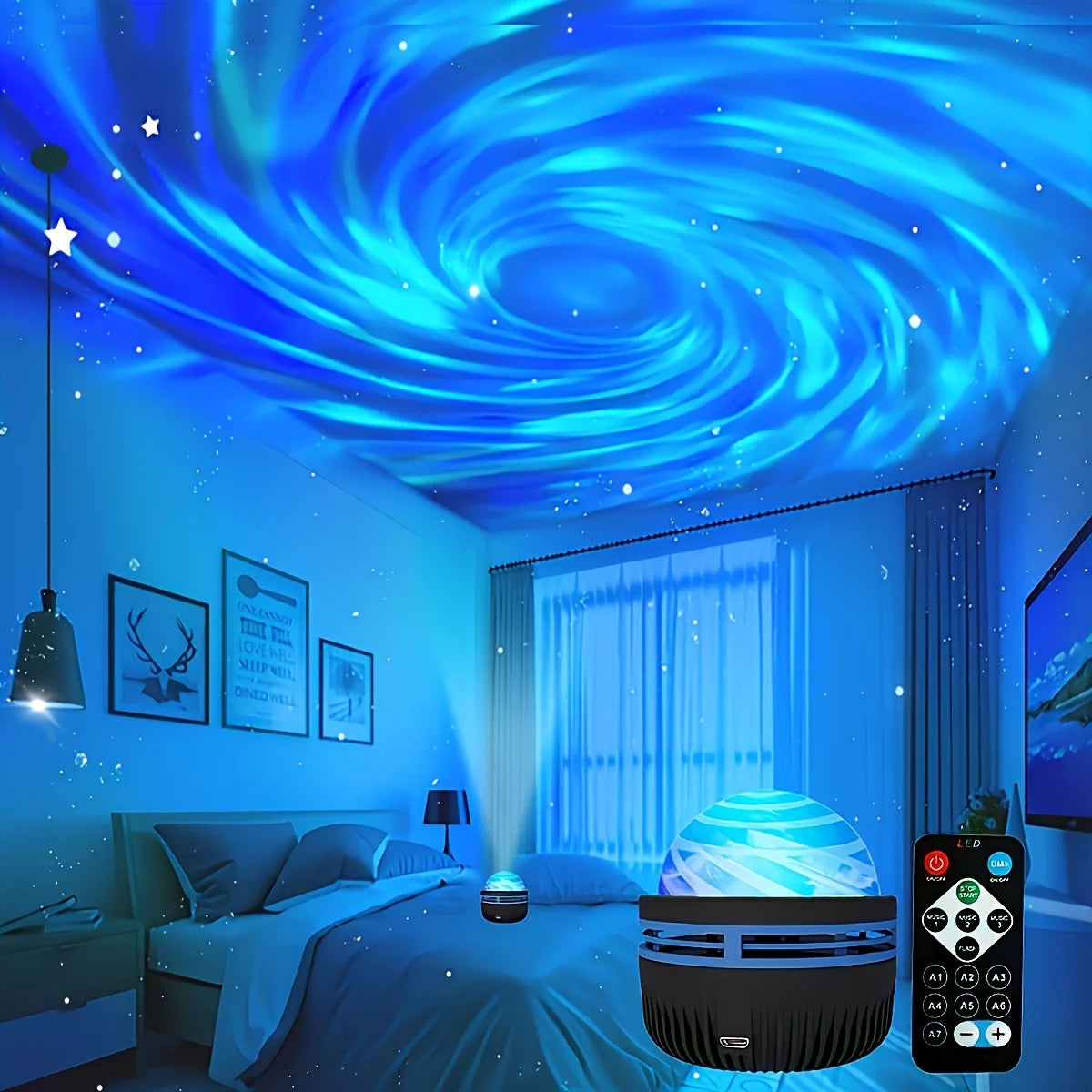 Aurora Borealis Star Projector Night Light with Remote Control LED
