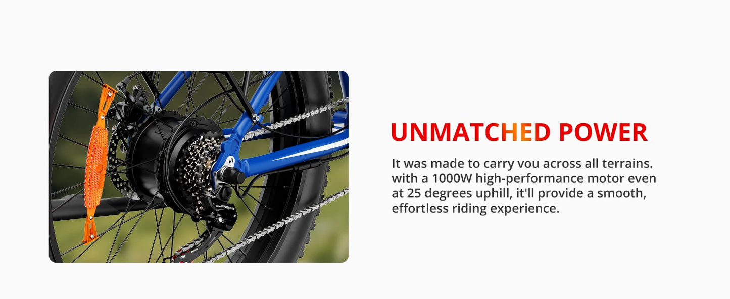 Ljustra AMYET EB26 Electric Bike 1500W 28mph Adult Mountain Bike